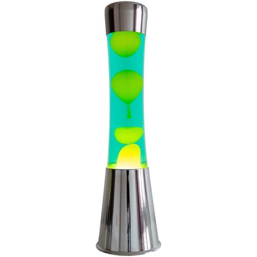 Lampe à Poser En Métal Et Verre Lave Argent / Vert