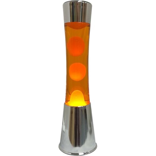 Lampe à Poser En Métal Et Verre Lave Argent / Orange