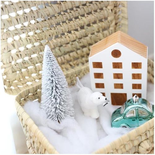 Mallette En Palme Beige 11x30x22cm