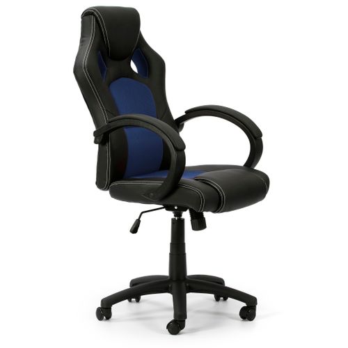 Fauteuil De Bureau À Hauteur Réglable Et Inclinable Hamilton Bleu Tapissé En Similicuir