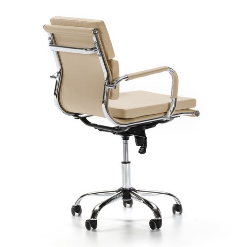 Fauteuil De Bureau Fenix Inclinable Taupe, Cuir Synthétique