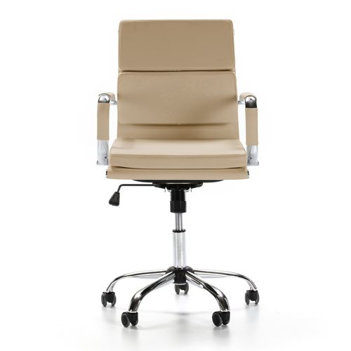 Fauteuil De Bureau Fenix Inclinable Taupe, Cuir Synthétique