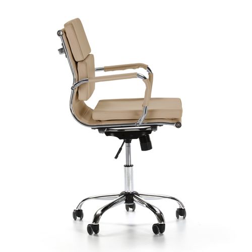 Fauteuil De Bureau Fenix Inclinable Taupe, Cuir Synthétique