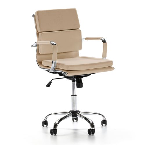 Fauteuil De Bureau Fenix Inclinable Taupe, Cuir Synthétique