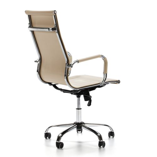 Fauteuil De Bureau Londres Inclinable Taupe, Cuir Synthétique