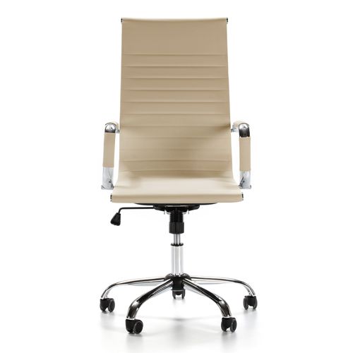 Fauteuil De Bureau Londres Inclinable Taupe, Cuir Synthétique
