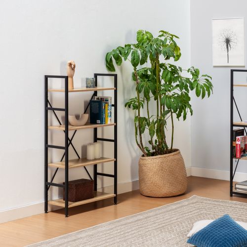 Étagère Bibliothèque Virginia Bois 4 Étagères, Pour Salle à Manger