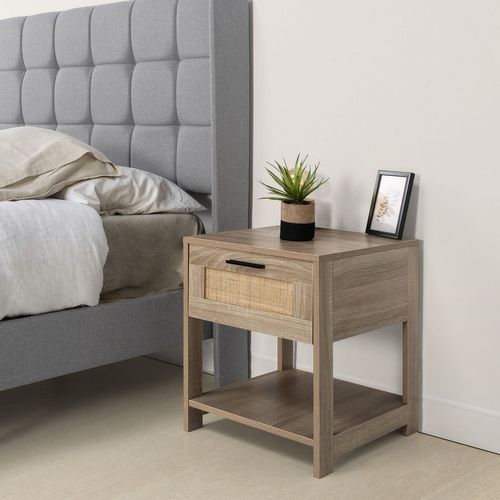 Table De Chevet Dalia 1 Tiroir Couleur Chêne, 40 X 40 X 48 Cm