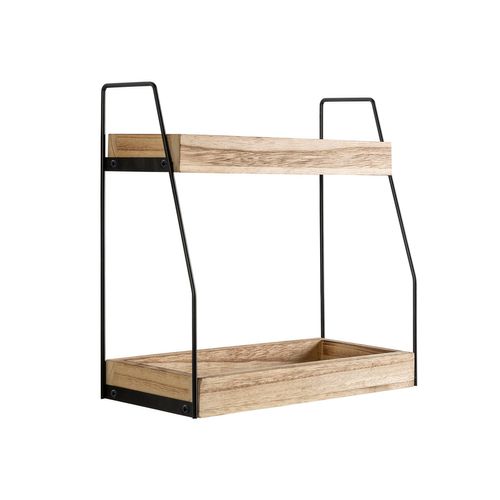 Étagère Artur à 2 Niveaux, Bois De Paulownia