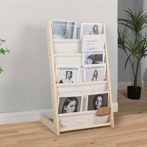 Porte-revues Rui En Tissu Et Bois à 6 Sections