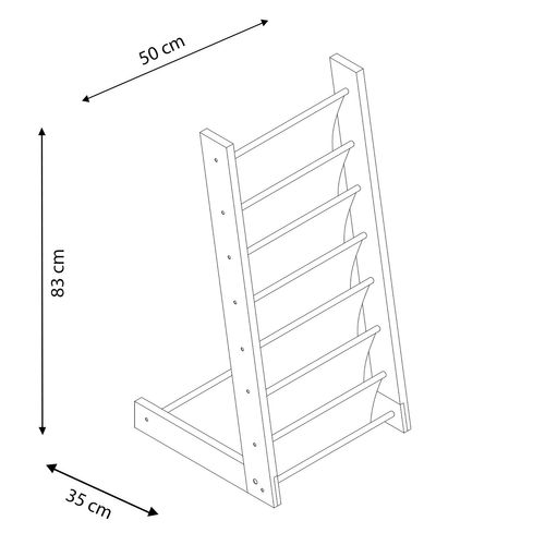 Porte-revues Rui En Tissu Et Bois à 6 Sections