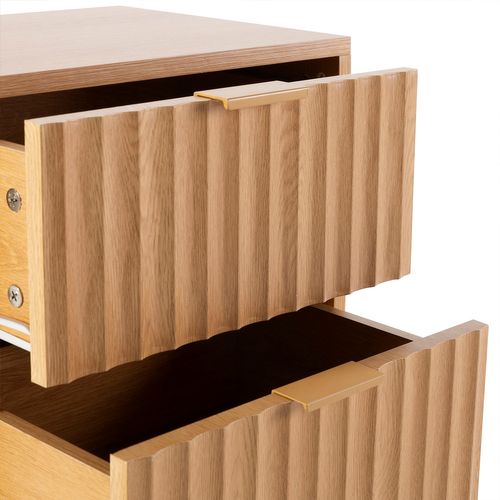 Table De Chevet Lluvia 2 Tiroirs Couleur Chêne