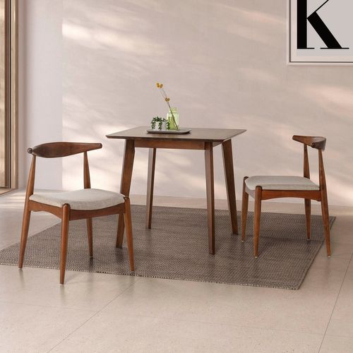 Table à Manger Pomago 80x80 Cm Couleur Noyer