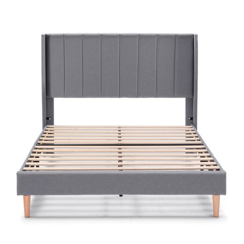 Cadre De Lit Rembourré Noelia 30 Cm, 140x190 Cm, Gris Foncé