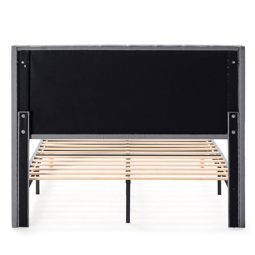 Cadre De Lit Rembourré Noelia 30 Cm, 140x190 Cm, Gris Foncé