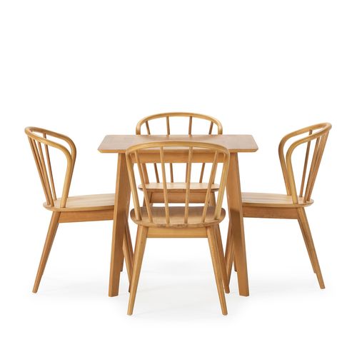 Ensemble Table 80x80 Cm Et 4 Chaises De Salle à Manger Brisa Chêne
