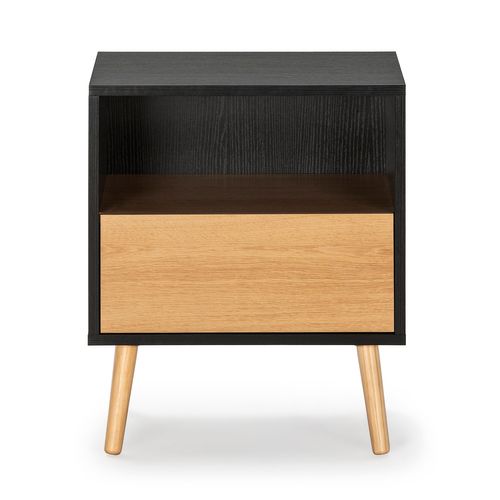 Table De Chevet 1 Tiroir Apolo Couleur Noir/bois