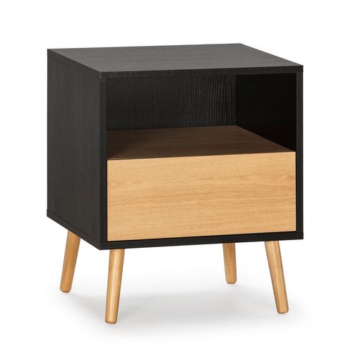 Table De Chevet 1 Tiroir Apolo Couleur Noir/bois