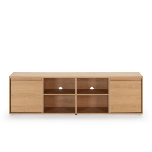 Meuble TV Tori 2 Portes 4 Trous, Couleur Chêne, 160 Cm