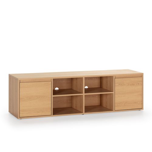 Meuble TV Tori 2 Portes 4 Trous, Couleur Chêne, 160 Cm