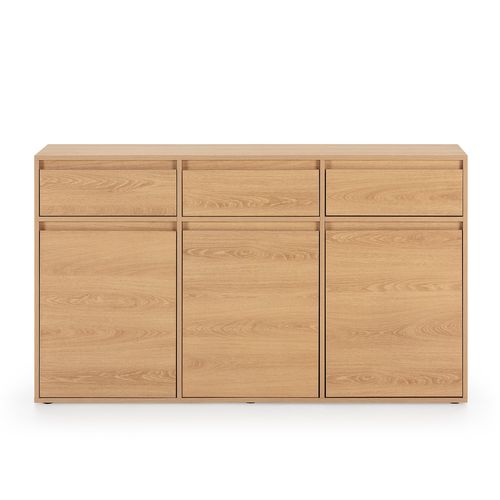 Buffet Tori 3 Portes 3 Tiroirs, Coloris Chêne, 140 Cm