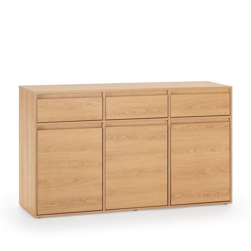 Buffet Tori 3 Portes 3 Tiroirs, Coloris Chêne, 140 Cm