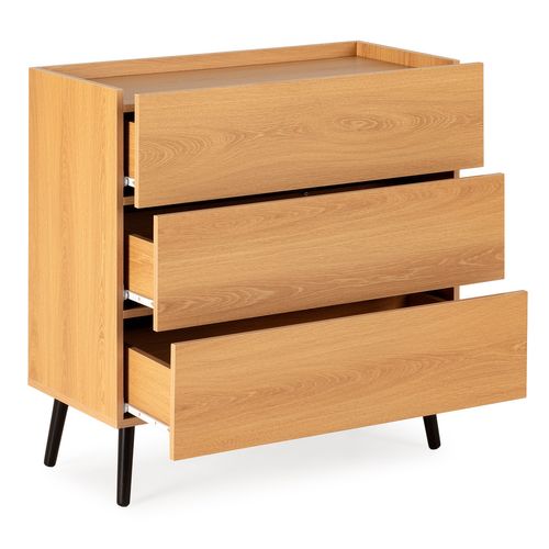 Commode Siren 3 Tiroirs Couleur Chêne