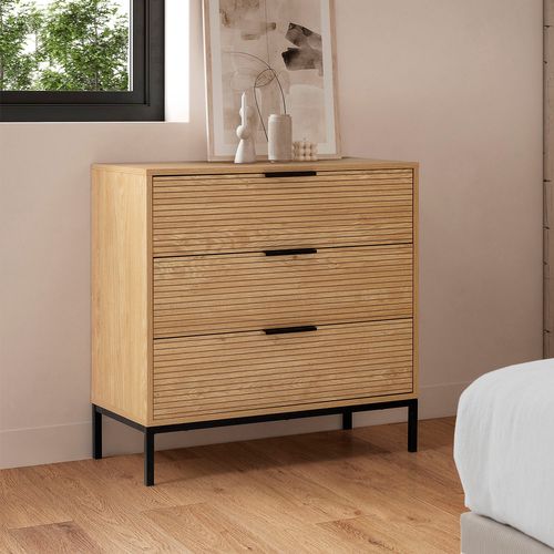Commode Monica 3 Tiroirs Couleur Bois