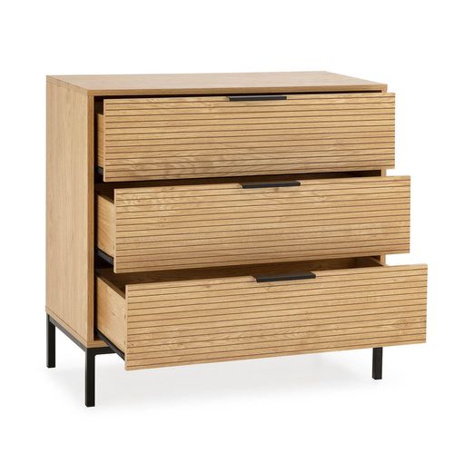 Commode Monica 3 Tiroirs Couleur Bois