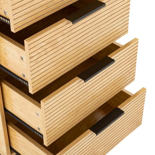 Commode Haute Monica 5 Tiroirs Couleur Bois