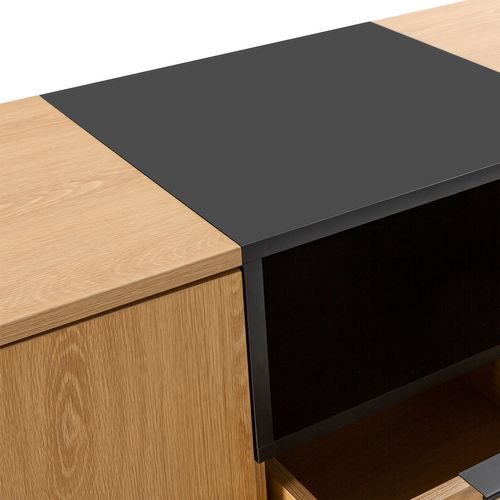 Meuble TV Nieve 2 Portes 1 Tiroir Couleur Chêne