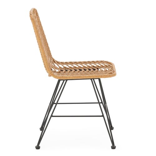 Pack De 2 Chaises De Salle à Manger Ou De Jardin Emi Ratan/noir