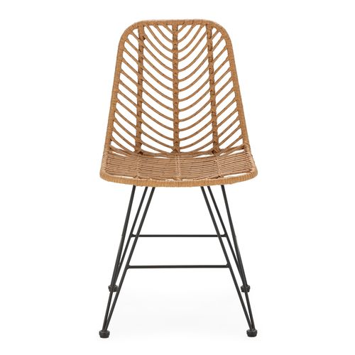 Pack De 2 Chaises De Salle à Manger Ou De Jardin Emi Ratan/noir