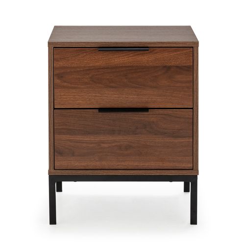 Table De Chevet Auri 2 Tiroirs Couleur Noyer