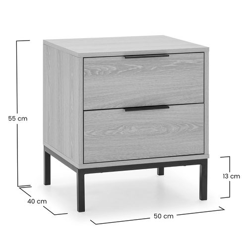 Table De Chevet Auri 2 Tiroirs Couleur Chêne