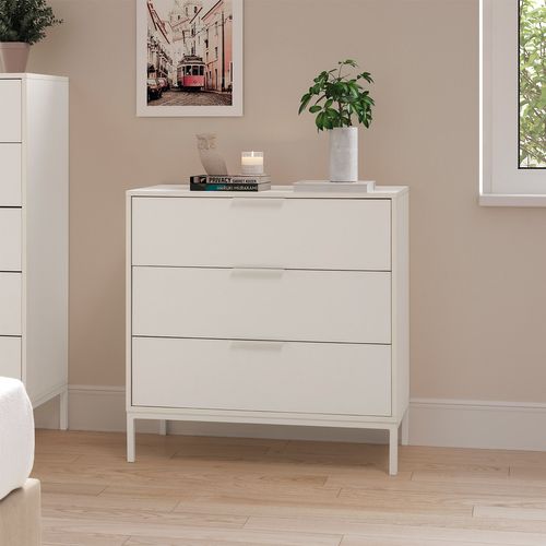 Commode Auri 3 Tiroirs Couleur Blanc