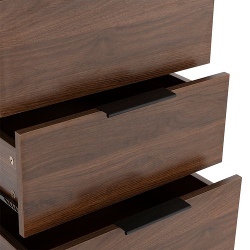 Commode Haute Auri 5 Tiroirs Couleur Noyer