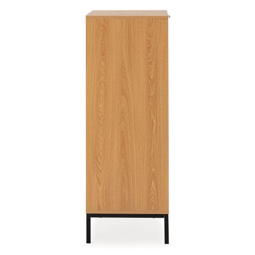 Commode Haute Auri 5 Tiroirs Couleur Chêne