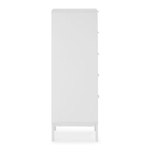 Commode Haute Auri 5 Tiroirs Couleur Blanc