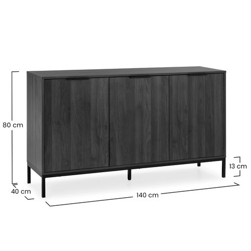 Buffet Auri 3 Portes Couleur Noyer