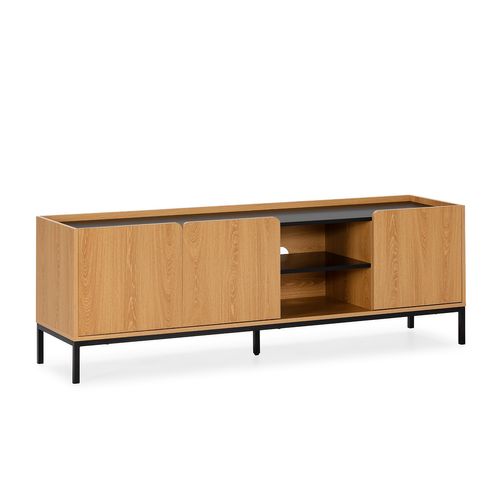 Meuble TV Curva 3 Portes Couleur Chêne