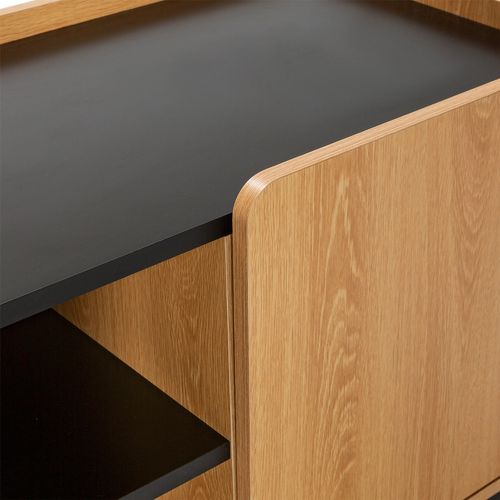 Meuble TV Curva 3 Portes Couleur Chêne