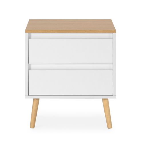 Table De Chevet Desi 2 Tiroirs Couleur Blanc