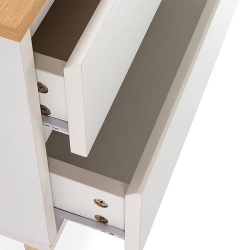 Table De Chevet Desi 2 Tiroirs Couleur Blanc