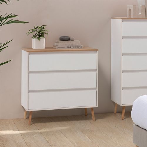Commode Desi 3 Tiroirs Couleur Blanc