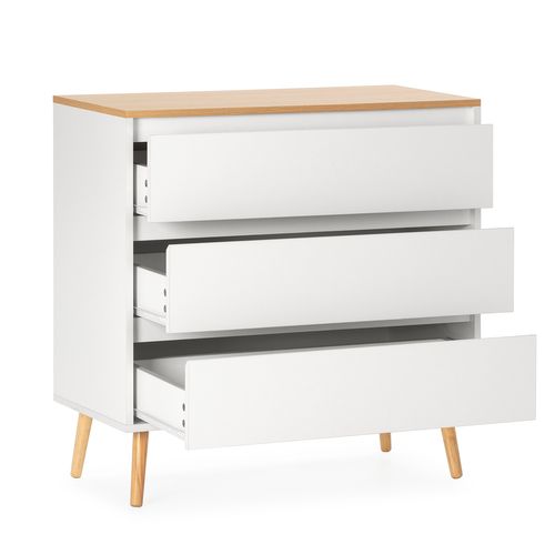 Commode Desi 3 Tiroirs Couleur Blanc