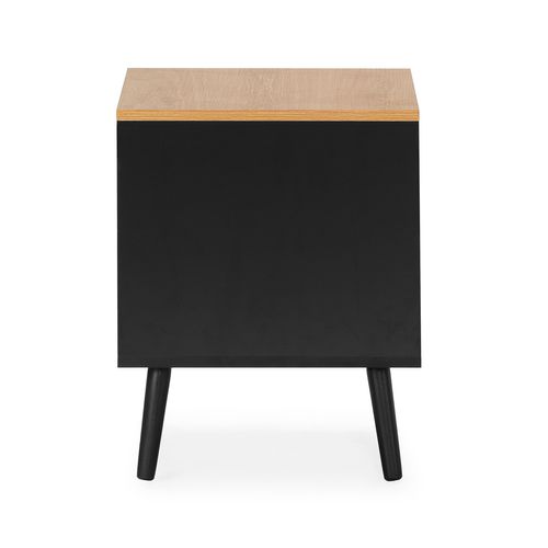 Table De Chevet Desi 2 Tiroirs Couleur Noir