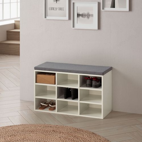 Banc à Chaussures Samuel Couleur Blanc 9 Trous