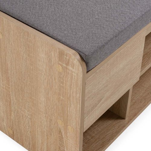 Banc à Chaussures Gabriel Couleur Chêne 3 Trous Et 1 Tiroir