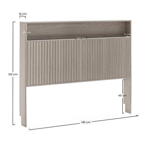 Tête De Lit Lluvia 145 Cm Avec Ragnament Couleur Chêne